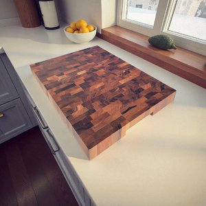 Planche à découper carrée en bois de qualité supérieure avec poignée pour couteau, épaisseur 1,5 cm, compatible lave-vaisselle, accessoire de cuisine durable - Product Image 3