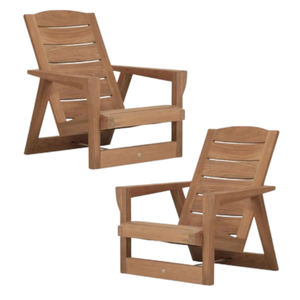 เก้าอี้อาบแดดไม้สักสำหรับกลางแจ้ง รุ่น Adirondack พร้อมที่นั่งแบบระแนงและที่วางแขน เหมาะสำหรับพักผ่อนในสวน โรงแรม และวิลล่า - Product Image 5