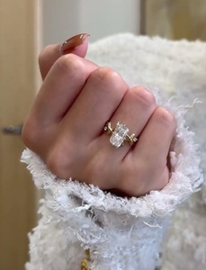 New Collection 3.02CT Radiant Cut Diamond Unique <b>Branch</b> Band Rings Lab Grown 10K Yellow Gold for Women's Wedding Surprise Gift - Product Image 3