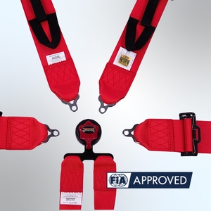 FIA Approved Racing Seat <b>Belt</b> OEM Supplier <b>Red</b> 6 Point Harness Steel Hardware for Professional Competition Car Safety - Product Image 3