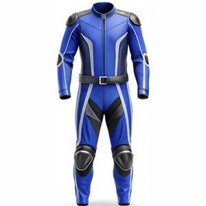 Traje de Motociclismo para Hombre, Color Azul con Bloques de Color, de Una Pieza, Manga Larga, Equipo de Protección para Conducir - Product Image 2