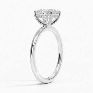 Trendy Sleek <b>Plain</b> Design Egg Shape Moissanite Diamonds Single Diamond Style Party Wear <b>Ring</b> - Product Image 4