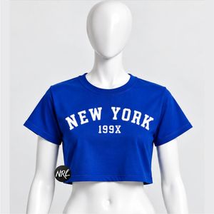 T-shirts unis et courts pour femmes, de haute qualité, personnalisés, 100% coton respirant, tendance estivale, vêtements décontractés pour femmes - Product Image 1