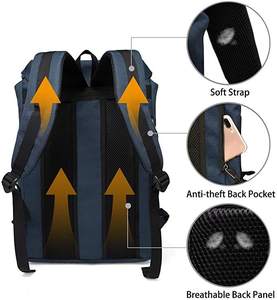 Mochila escolar de lona estilo retro con cordón y cierre magnético, correas de hombro acolchadas en forma de S, mochila para estudiantes - Product Image 5