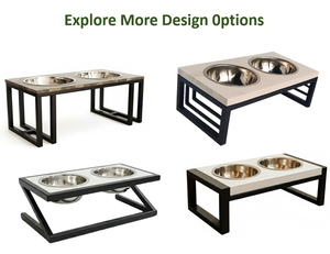 Mangeoire surélevée pour chien, rectangulaire, plateau en bois massif, pieds en métal, double bols en acier inoxydable, meubles pour animaux de compagnie modernes, durables - Product Image 5