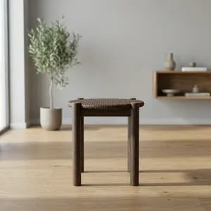 Mesa Auxiliar Redonda de Madera Moderna, Diseño Minimalista, Muebles Hechos a Mano para Sala de Estar - Product Image 3
