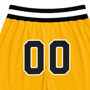<b>Men</b> Yellow <b>Black</b> Sublimated Mesh Basketball <b>Shorts</b> Polyester Athletic Sports <b>Shorts</b> Team Uniform Training Game Wear Performance - Product Image 6