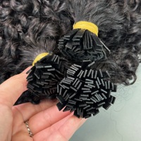 Extensiones de Cabello Humano Rizado Vietnamita Virgen de Primera Calidad, Sin Procesar, con Doble Trama a Máquina, Punta Plana, Punta en K, Color Natural, Personalizadas