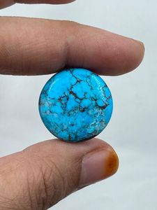 Turquesa Natural de Alta Calidad, Piedras Preciosas Minerales de Color Azul, Corte Brillante Redondo, 40.50 Quilates, 2 Piezas para la Fabricación de Joyas - Product Image 6