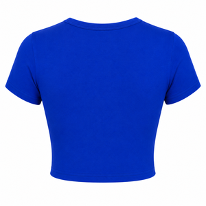 เสื้อยืดครอปท็อปผู้หญิง สีพื้น คอกลม แขนสั้น ทรงเข้ารูป ระบายอากาศได้ดี ผลิตจากผ้าเจอร์ซีย์ถัก เป็นมิตรต่อสิ่งแวดล้อม เหมาะสำหรับฤดูใบไม้ผลิและฤดูร้อน สไตล์ลำลอง - Product Image 2