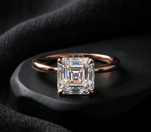 แหวนเพชรทรงแอสเชอร์เคลือบทอง 18K 14K เพชร CVD แหวนหมั้นเพชร รับรองโดย IGI แหวนเพชร VVS ทรงฮาโลแบบซ่อน - Product Image 1