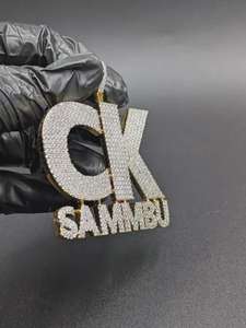 จี้เพชรโมอิสซาไนต์รูปตัวอักษรภาษาอังกฤษแบบฮิปฮอป  ทำจากเงินแท้ 925  ประดับเพชรแบบ Iced Out  สำหรับเป็นของขวัญ - Product Image 3