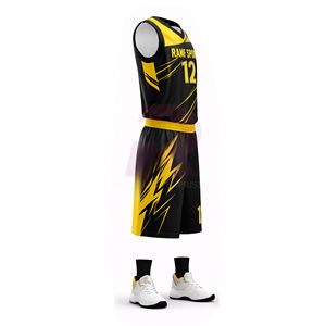 Uniformes de Baloncesto Transpirables de Último Diseño, Talla Grande, Logotipo Personalizado, Color Sólido, 100% Poliéster, Absorbentes de Humedad - Product Image 3