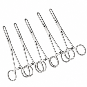 Lot de 5 pinces à tissus Allis 5x6 dents en acier inoxydable, pinces chirurgicales certifiées CE, réutilisables, kit de chirurgie générale - Product Image 1