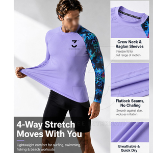 Fabrication sur mesure de rashguards pour hommes avec logo brodé, tissu spandex, couche de compression, fournisseur à bas prix. - Product Image 6