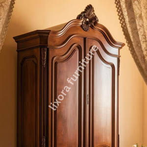 Luxury Handcrafted Solid Wood 2 Door <b>Wardrobe</b> Ornate Victorian Carving Premium Finish Armoire - Product Image 2