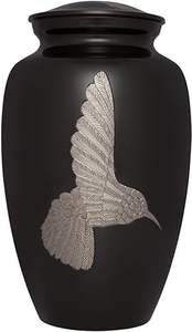 Urna Funeraria de Metal Plateada con Grabado Clásico Negro, para Cenizas de Adultos, Estilo Americano/Europeo - Product Image 4