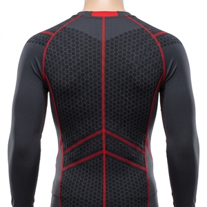 <b>Men</b> Short Sleeve Compression <b>Shirt</b> <b>Black</b> <b>Red</b> Honeycomb Graphic Gym Fitness Running Training Sportswear Performance Base Layer - Product Image 4