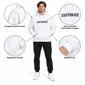 Sudadera con capucha de algodón premium para hombre, forrada con suave tejido polar, para uso casual al aire libre, nueva colección. - Product Image 6