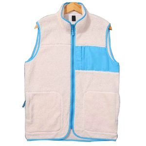 Gilets en polaire pour hommes et femmes, vente en gros, logo personnalisé, sans manches, couleur unie, veste sans manches - Product Image 4