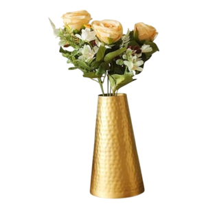 Vase à fleurs en métal finition dorée pour la décoration de la maison et des tables de mariage, vase floral en métal artisanal - Product Image 5