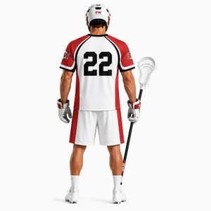Ensemble de maillot et short de lacrosse personnalisé pour hommes, grande taille, sublimé, respirant, léger, 100% polyester, manches courtes - Product Image 3