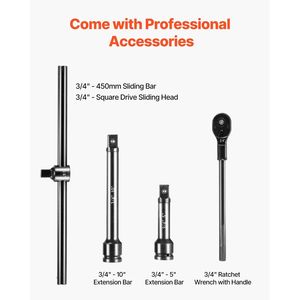 Set di 22 Chiavi a Bussola Profonde per Impatto, Attacco da 3/4 Pollici, Standard SAE, Alta Resistenza agli Urti - Product Image 4