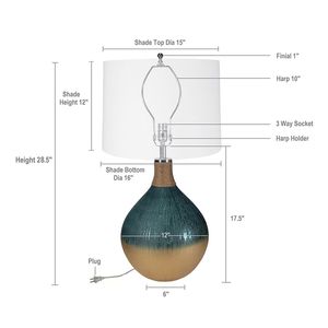 Lampada da Tavolo in Vetro D16x28.5, Elegante e Raffinata Decorazione per la Casa - Product Image 5