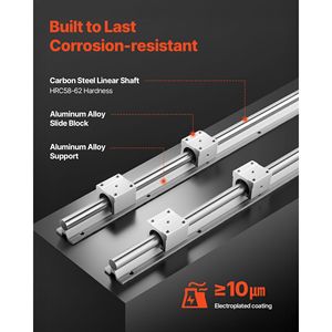 2 Pezzi Guide Lineari SBR25 da 1200mm + 4 Pezzi Blocchi di Scorrimento con Cuscinetti (47,24 Pollici) - Kit Binario Lineare Completamente Supportato - Product Image 3