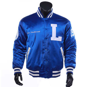 Nouvelle veste universitaire en satin imperméable pour femmes et hommes, style mode hiver, sur mesure, vente en gros, grandes tailles, avec logo brodé - Product Image 1