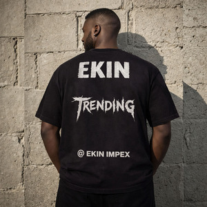 T-shirt Homme Personnalisé 3XL 300 g/m² Vintage Délavé au Soleil Effet Usé avec Appliques Broderies Strass Coupe Ample Oversize - Product Image 4