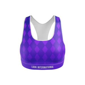 High Quality Women's Oversized Racerback Padded Printed Front Yoga Gym Fitness <b>Bras</b> Tops with High Support - Product Image 4