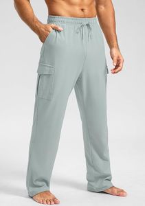 Men's <b>Lightweight</b> Breathable Sweatpants Elastic Waist Drawstring Solid Color Casual <b>Joggers</b> With Side Pockets Summer Wear - Product Image 4