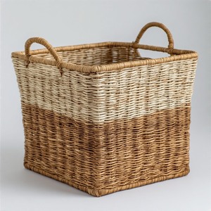 Panier artisanal haut de gamme en jonc de mer pour un rangement élégant de cuisine et de salle de bain, durable et multifonctionnel, décoration intérieure - Product Image 5