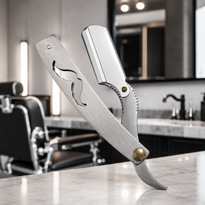 Rasoir professionnel pliant en acier inoxydable pour barbier, tondeuse manuelle pour cheveux, support de lame de rechange pour corps et visage - Product Image 5