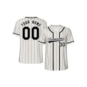 Conjuntos de Camisetas de Béisbol OEM al por Mayor, Transpirables, con Logotipo Personalizado Impreso, de Alta Calidad, 100% Poliéster, Antibacterianas, Cuello en V, Personalizadas para Hombre - Product Image 1