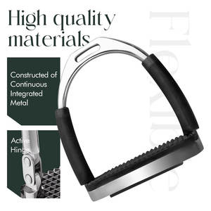 Estribos de Seguridad Ecuestres de Acero Inoxidable y Plástico, Reutilizables y Personalizables, 1 Par para Adultos, con Bisagras Flexibles para Montar a Caballo - Product Image 3