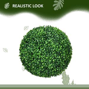 "2 Pack 15.75" Faux Boxwood Topiary Ball <b>Artificial</b> <b>Trees</b> for Indoor Outdoor Home Decor" - Product Image 4