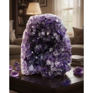 Vente en gros de géodes d'améthyste naturelle, cristaux d'améthyste naturelle en vrac, décoration intérieure et pierre de guérison, article cadeau en provenance d'Inde - Product Image 1