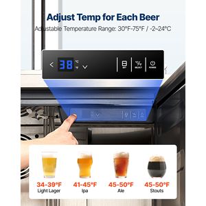 Dispenser di Birra Commerciale a Triplo Rubinetto, Frigorifero per Fusti di Dimensioni Standard con Serbatoio CO2 da 5 libbre, Kegerator con Torre a 3 Birre - Product Image 3