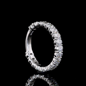 แหวนเพชรทรงรีเพาะเลี้ยงในห้องปฏิบัติการแบบ Eternity Band ทอง 10K 14K 18K เงิน 925 935 เครื่องประดับทันสมัยสำหรับวันครบรอบ งานหมั้น และงานแต่งงาน - Product Image 4