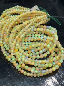 Collier de perles rondes lisses en opale d'Éthiopie naturelle AAA, de 4,5 mm à 7 mm, pour la fabrication de bijoux en opale précieuse, vente en gros, export, approvisionnement en vrac - Product Image 5