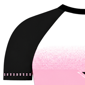 Camiseta Deportiva Raglán Rosa y Negra de Manga Corta con Cuello Redondo, Transpirable, para Entrenamiento Atlético, Uniforme de Equipo, Ropa Deportiva de Alto Rendimiento - Product Image 4