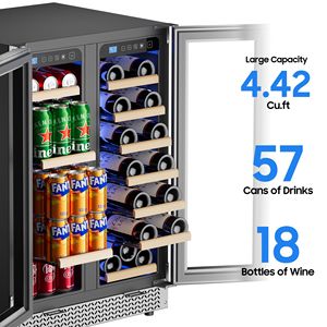 Frigorifero per Vini e Bevande da Incasso a Doppia Zona di Temperatura da 24 Pollici per Conservare le Tue Collezioni - Product Image 3