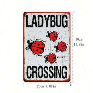 CIFbuy Targa Vintage Rustica in Alluminio a Forma di Coccinella 8x12 Pollici (20.3x30.5cm) Stile TikTok per Servizio Ritiro Temu - Product Image 5