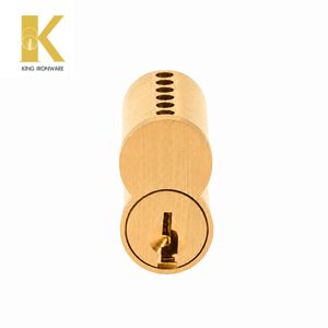Cylindre à noyau interchangeable petit format, plusieurs options de rainures, laiton satiné, 6 rainures en H pour la sécurité des bâtiments commerciaux - Product Image 2