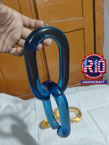 Pièces de chaîne ouvertes en acrylique colorées à bas prix pour la décoration intérieure DIY, composants en résine en forme de C, accessoires pour sculptures murales - Product Image 5