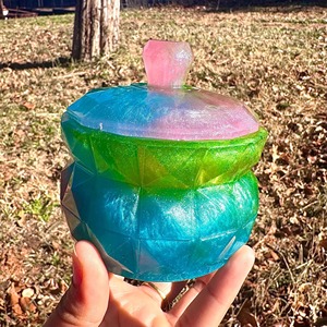 Caja de Joyería de Resina Floral Hecha a Mano de Lujo, Organizador Decorativo para Guardar Objetos Pequeños, Contenedor de Joyería de Resina Personalizado para Regalo - Product Image 5