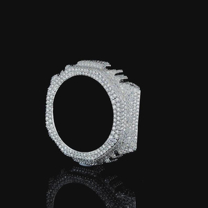 Cadran de montre octogonal personnalisé Hip Hop Iced Out en acier inoxydable avec cadre de protection en cristal pour montres de luxe pour hommes - Product Image 6