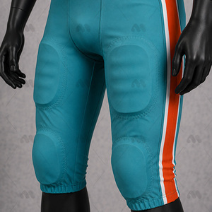 Ensemble d'uniformes de football américain personnalisés imprimés, maillot et pantalon respirants en polyester avec taille élastique pour l'entraînement et les matchs - Product Image 4